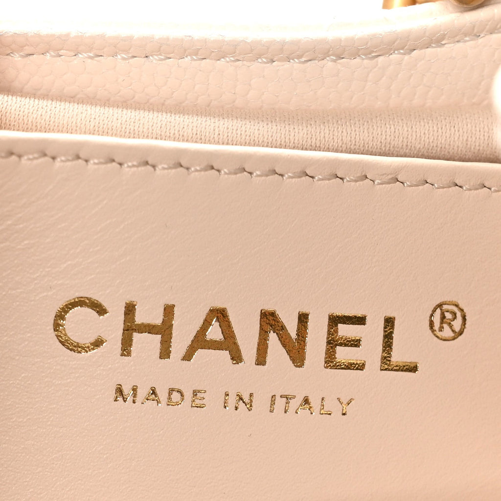 Caviar Quilted Small Chanel 25 Handbag White
