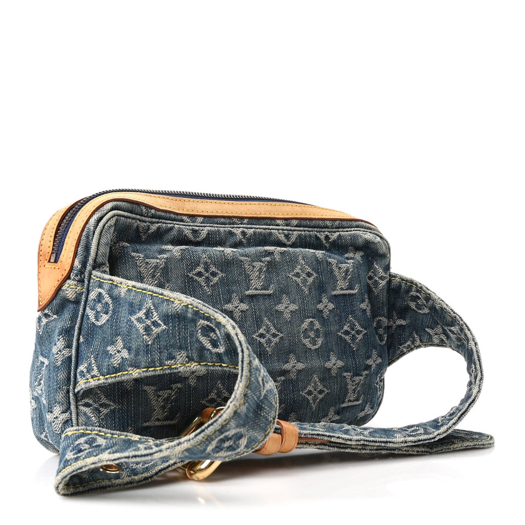 Monogram Denim Bum Bag Blue