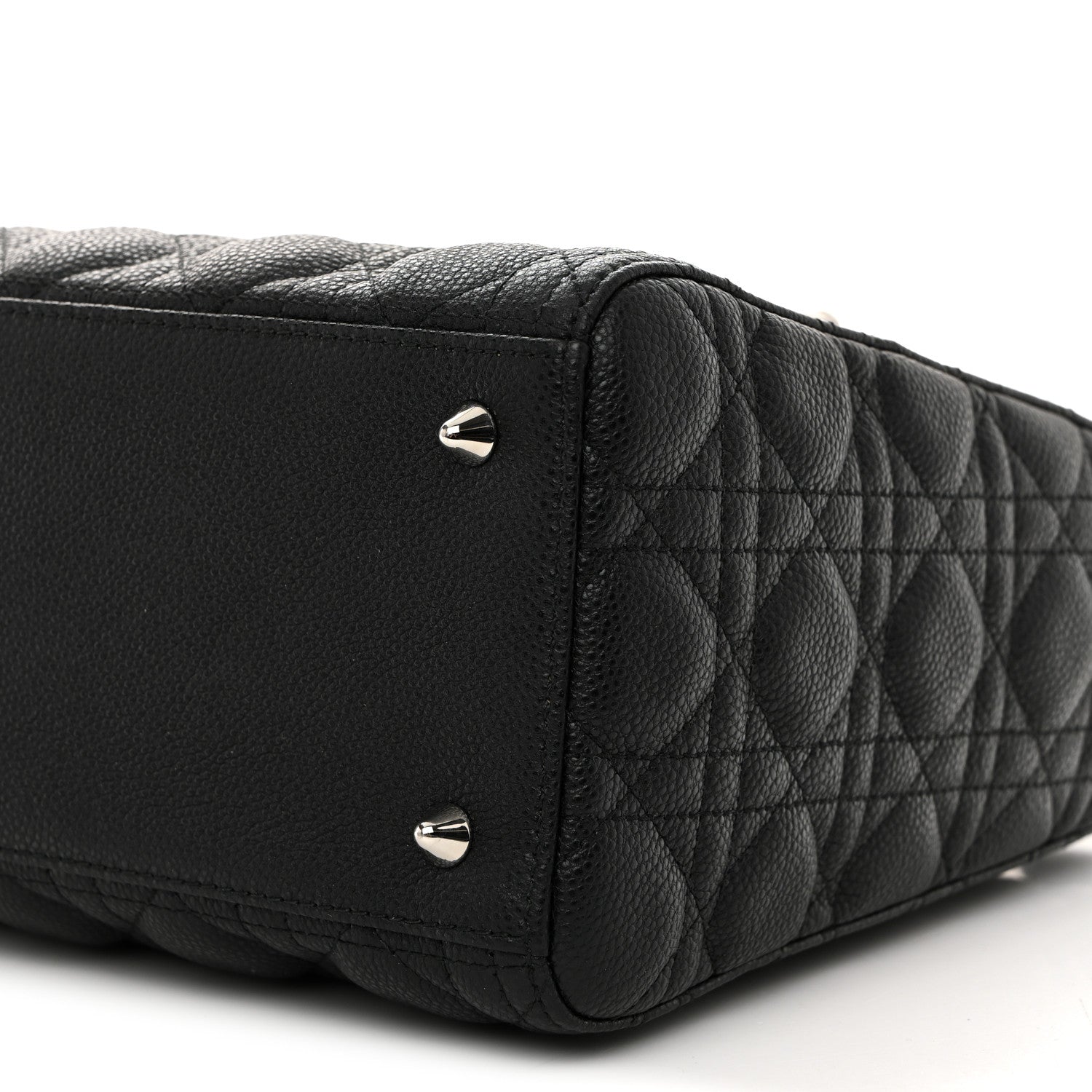 Grained Calfskin Cannage Medium Lady Dior Black