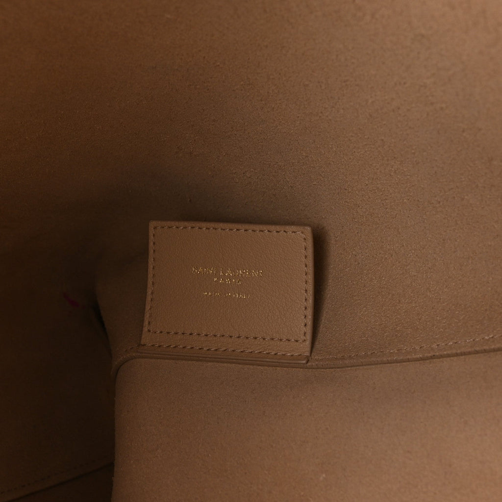 Calfskin Large Shopping Tote Dark Beige