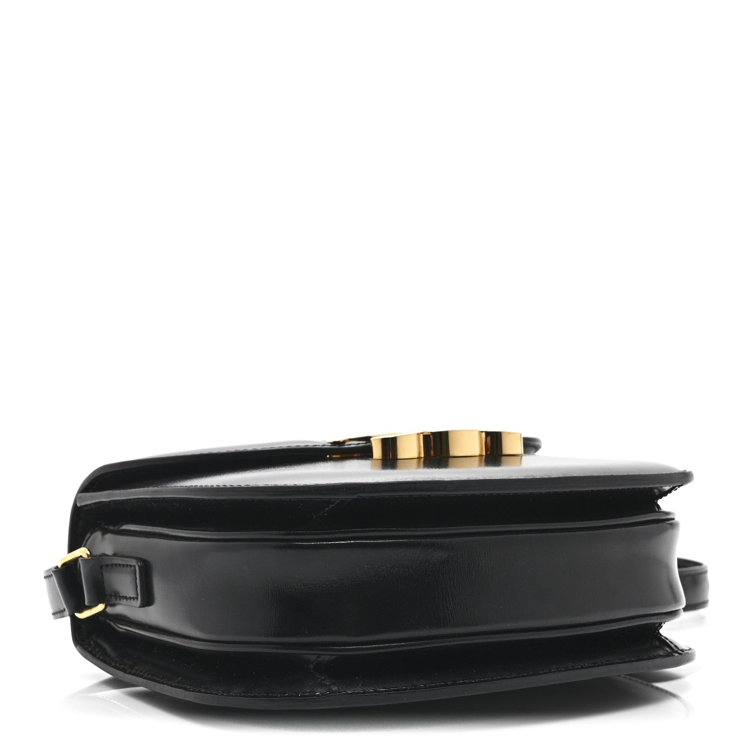 Shiny Calfskin Besace Clea Triomphe Black