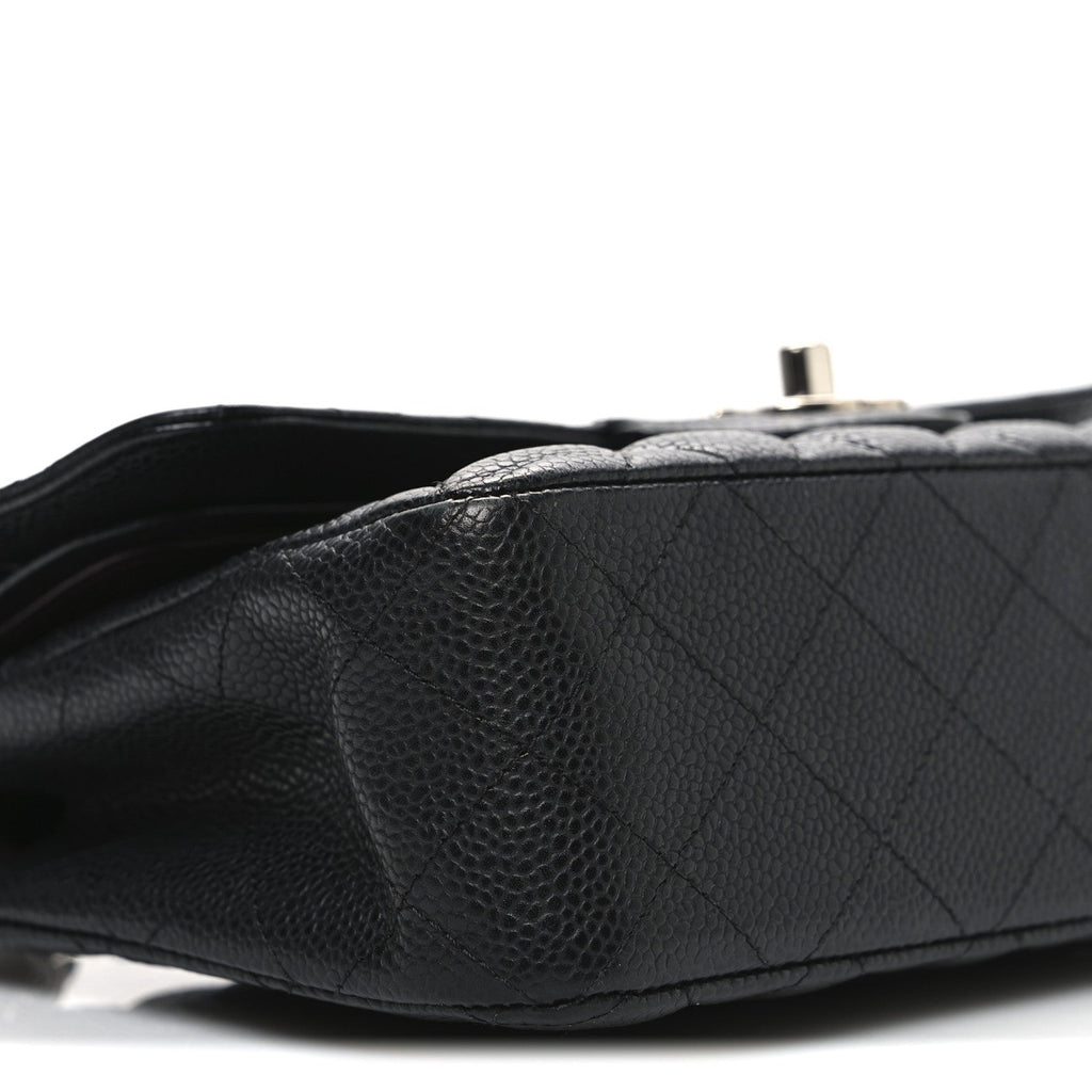 Caviar Quilted Small Double Flap Black