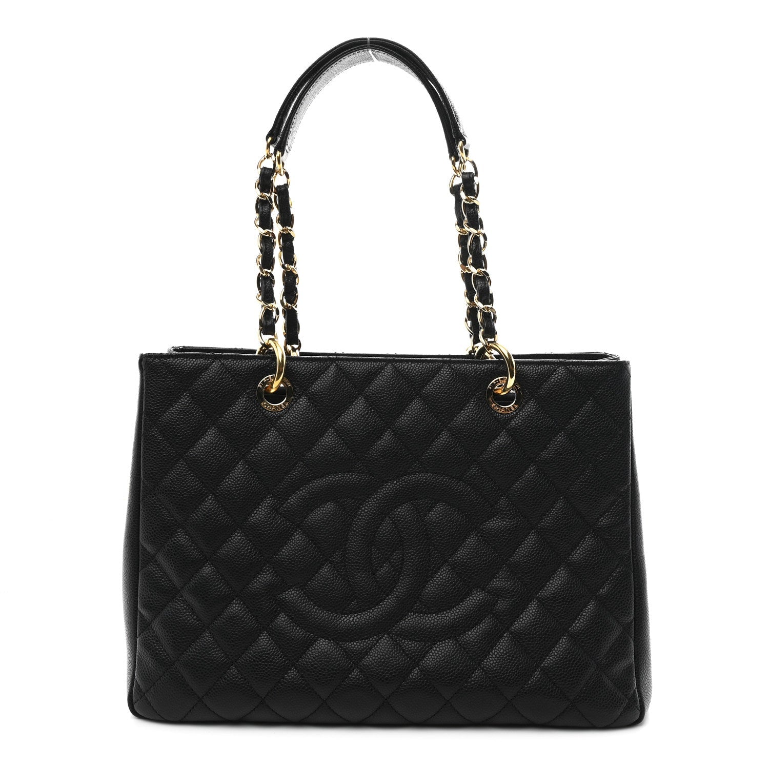 Caviar Quilted Grand Shopping Tote GST Black