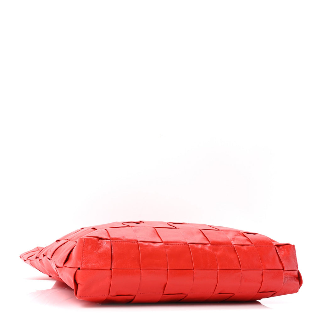 Calfskin Maxi Intrecciato Cassette Tote Tomato