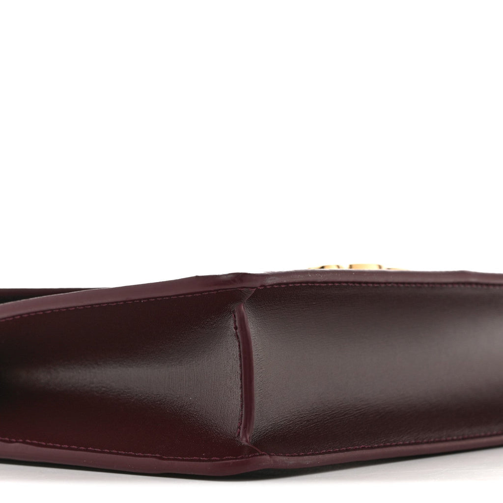 Shiny Calfskin Triomphe Margo Wallet on Chain Burgundy
