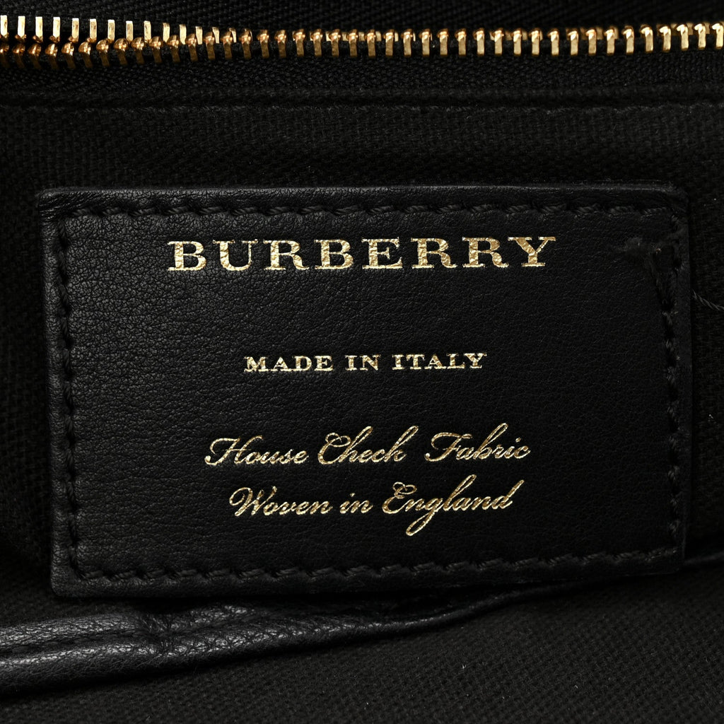 Grainy Calfskin House Check Small Canterbury Black