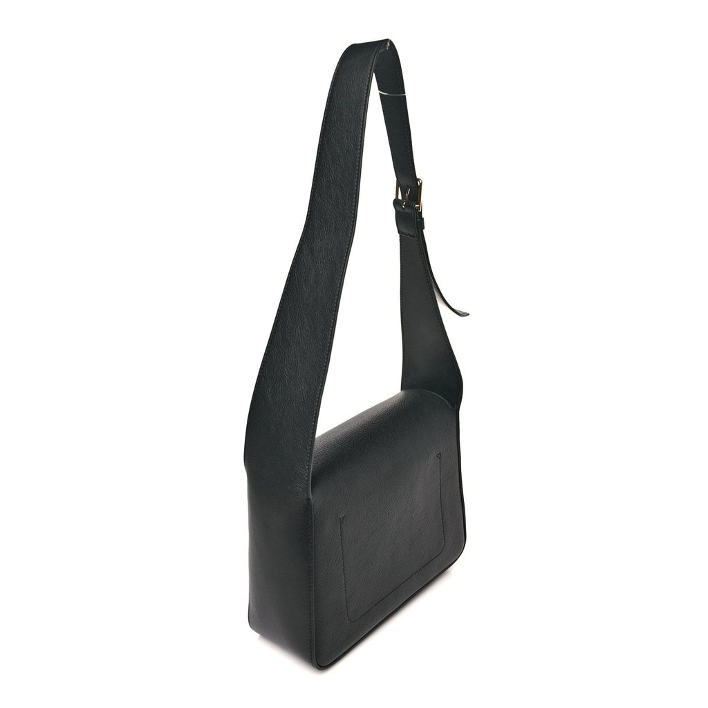 Calfskin Box Shoulder Bag Black
