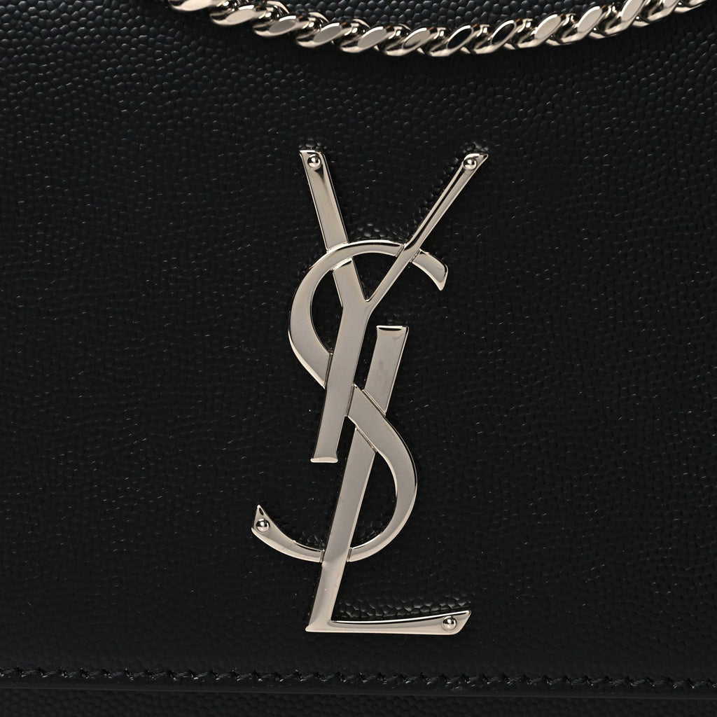 Grain De Poudre Medium Classic Monogram Kate Satchel Black