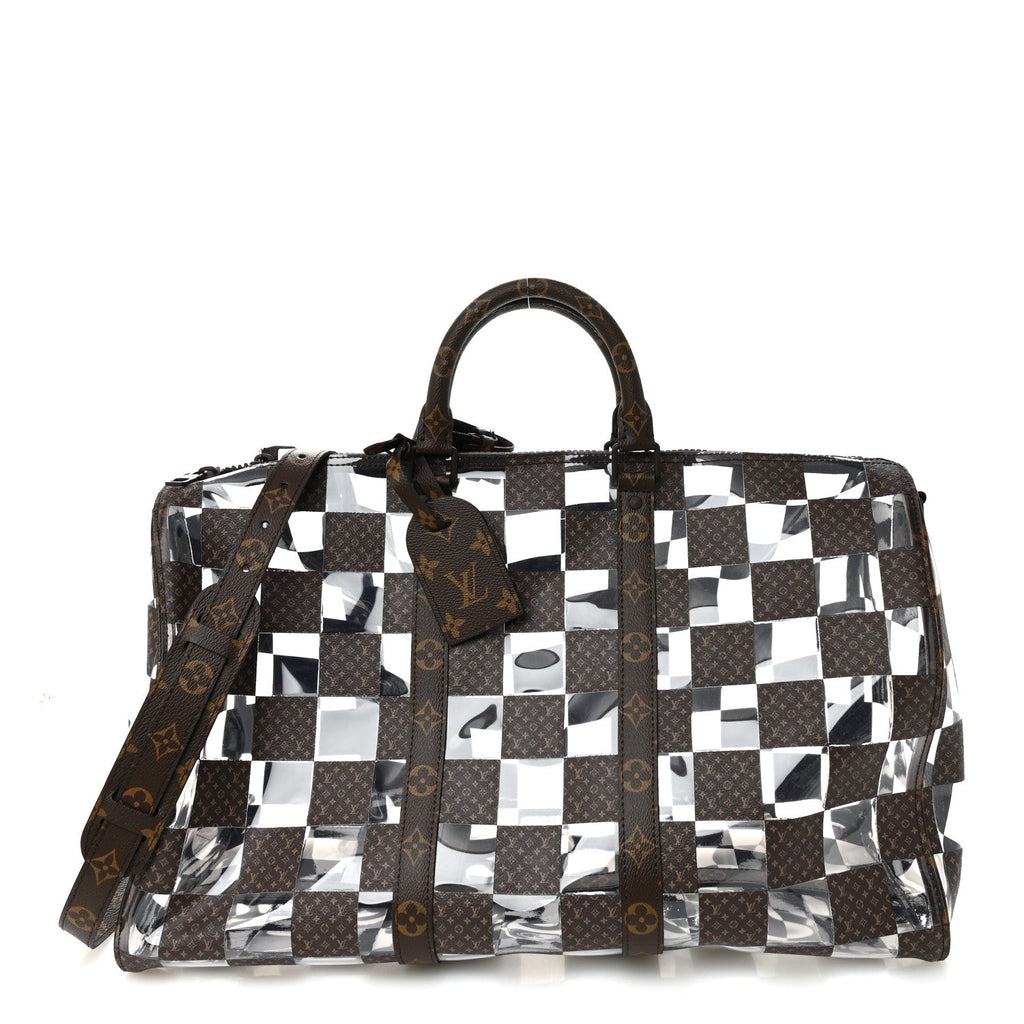 PVC Monogram Chess Keepall Bandouliere 50