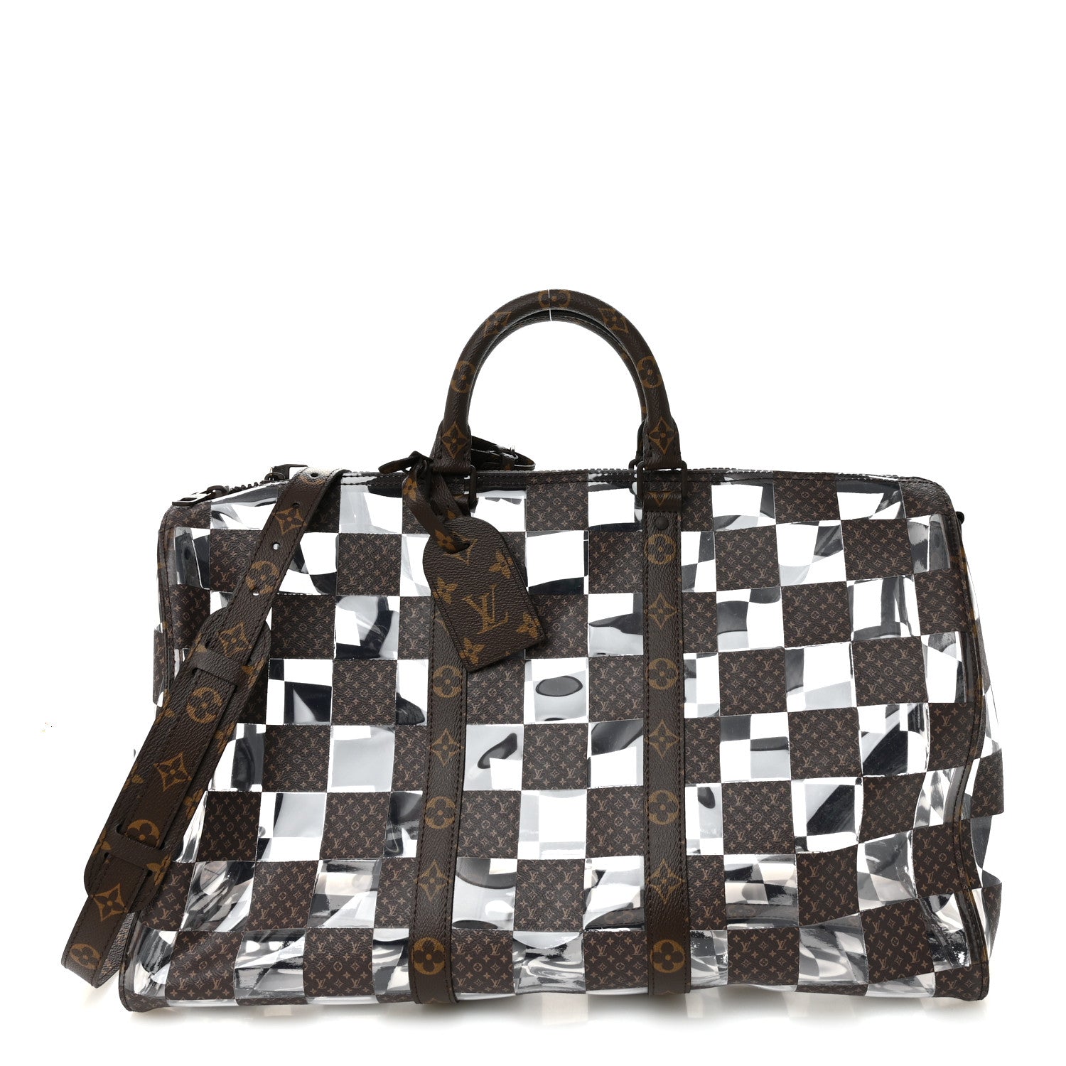 PVC Monogram Chess Keepall Bandouliere 50