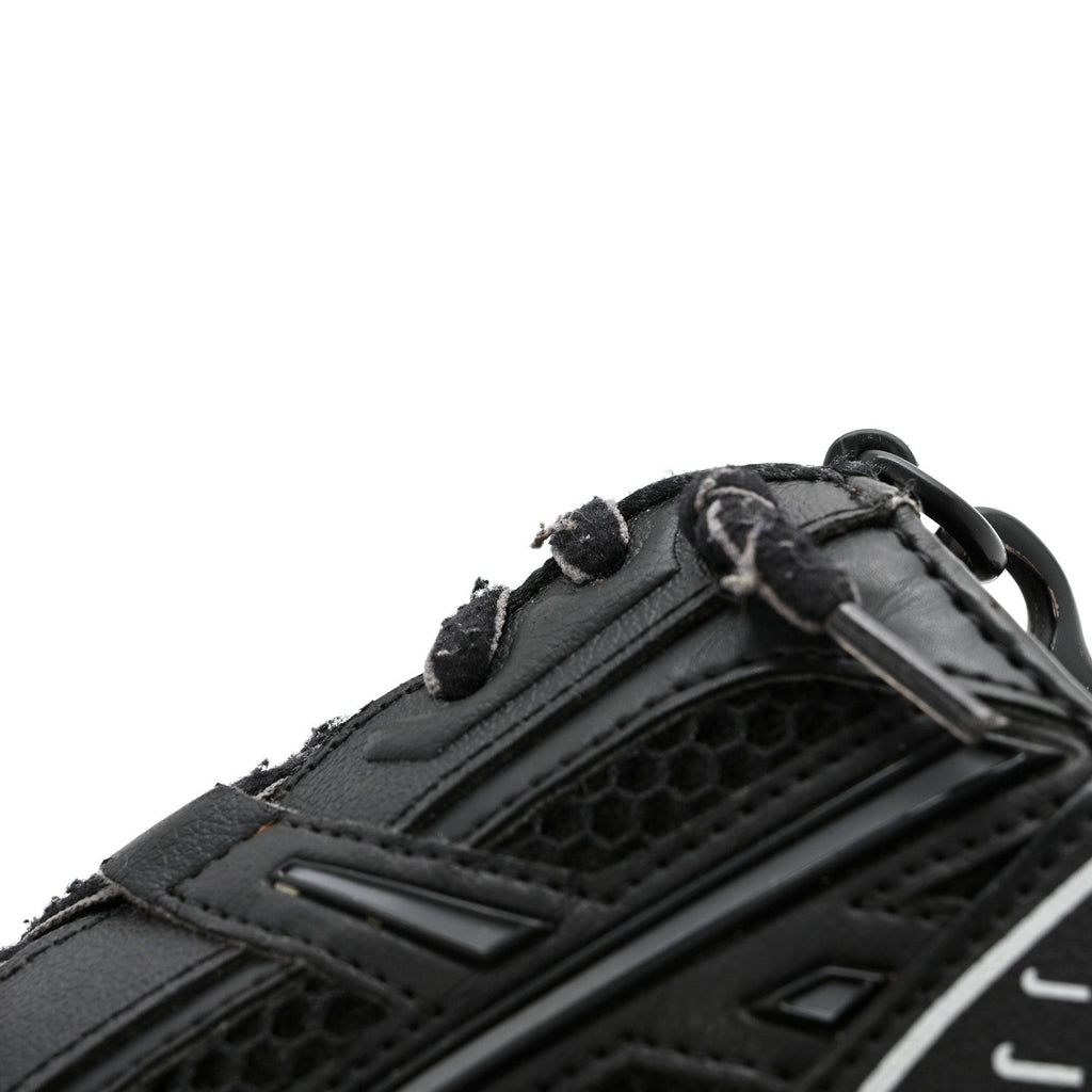 Faux Calfskin Fabric Sneakerhead Crossbody Wallet Black