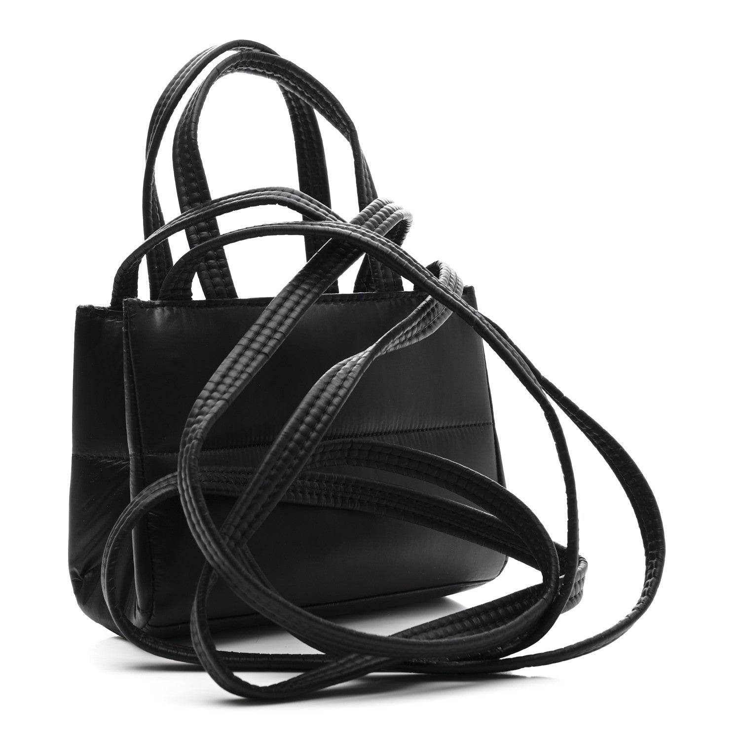 Nylon Small Puff Shopping Bag Black