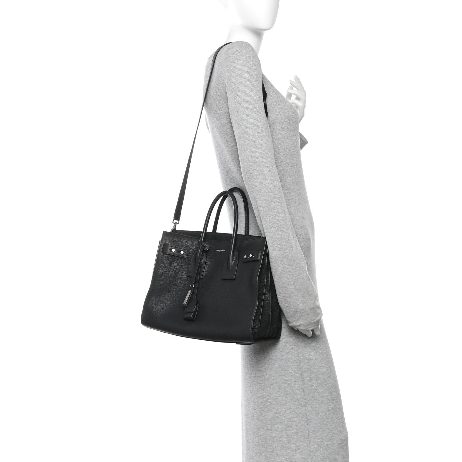 Grained Calfskin Small Supple Sac De Jour Black