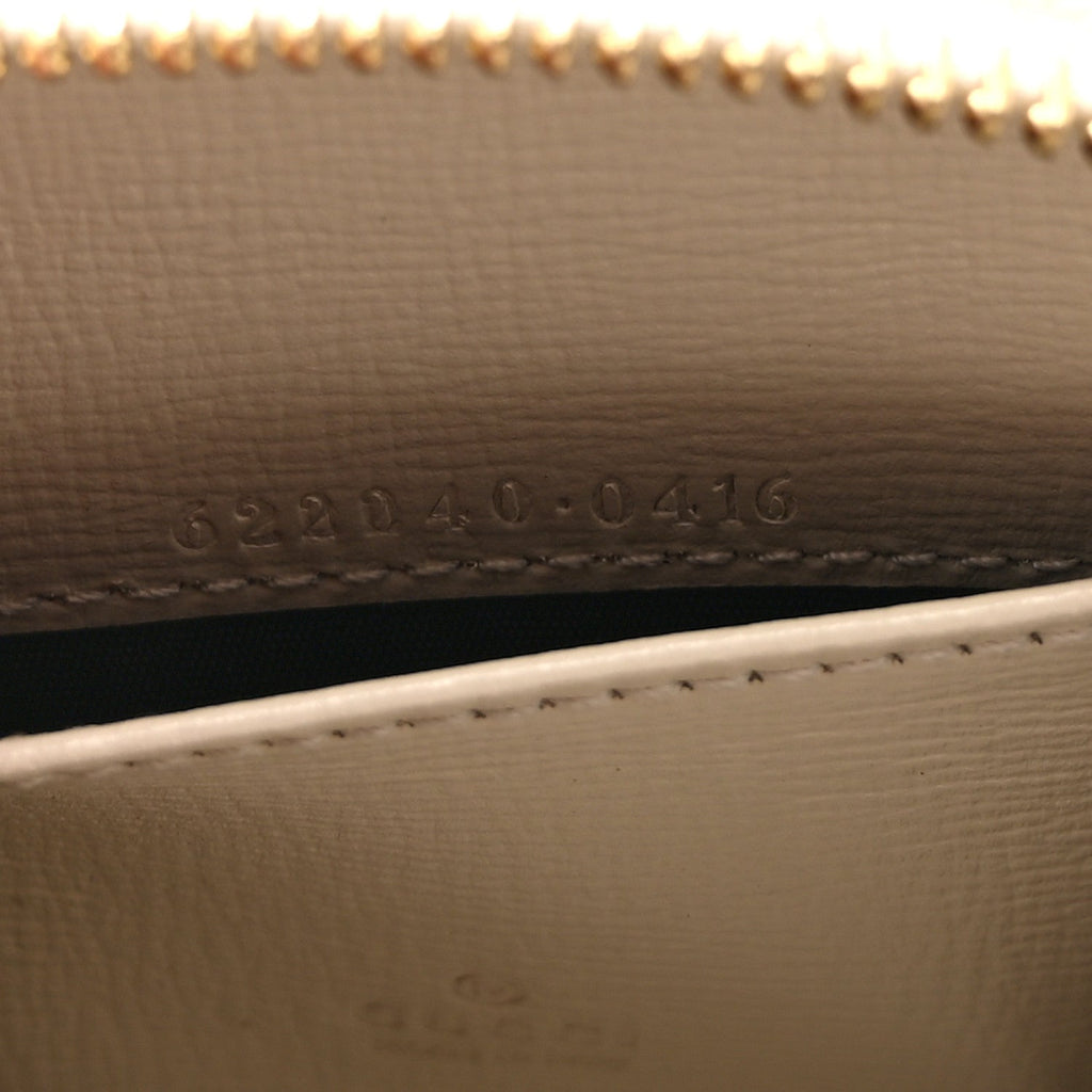 GG Supreme Monogram Azalea Calfskin Horsebit 1955 Coin Case Beige Mystic White