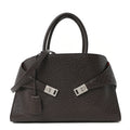 Natural Grain Calfskin Bicolor Large Hug Bag Testa Di Moro Flame Red