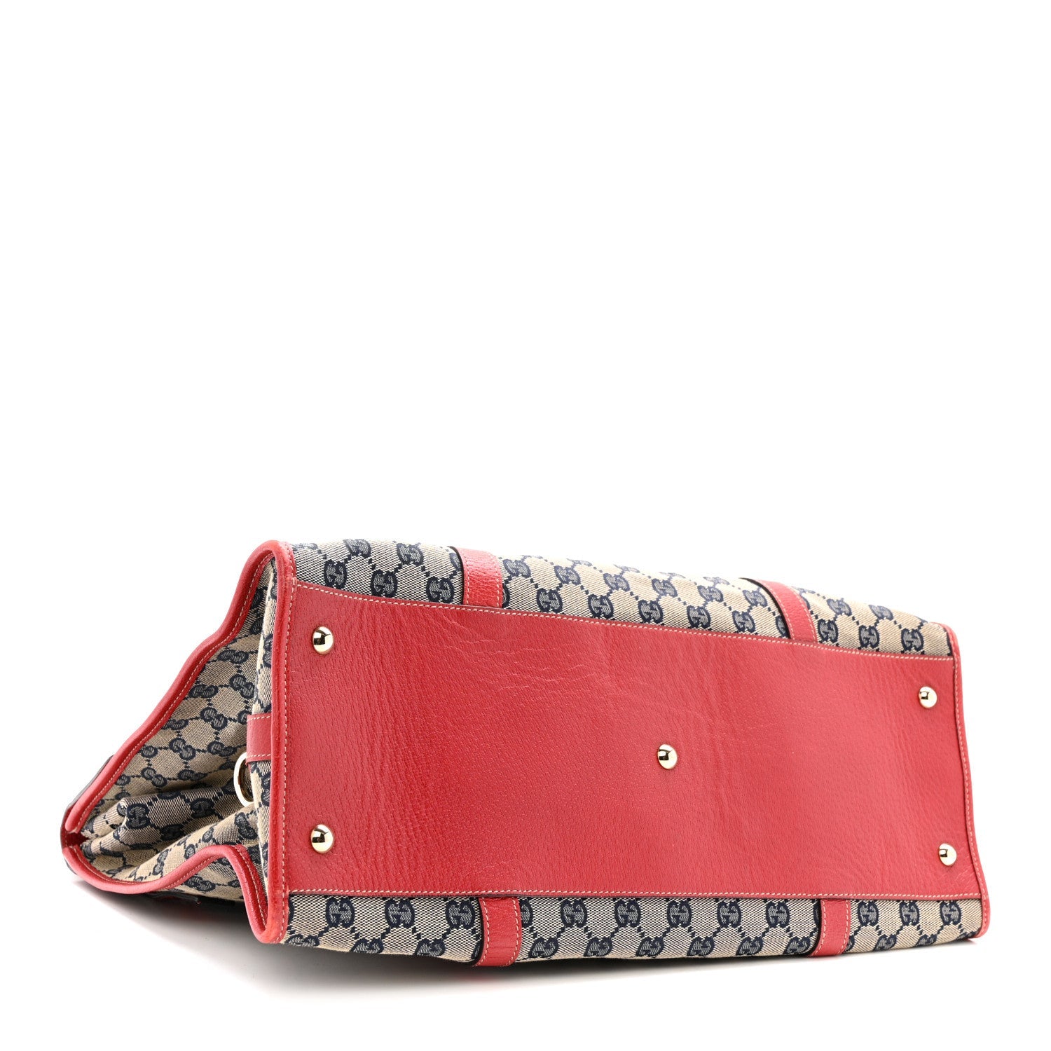 Monogram Work Tote Navy Red
