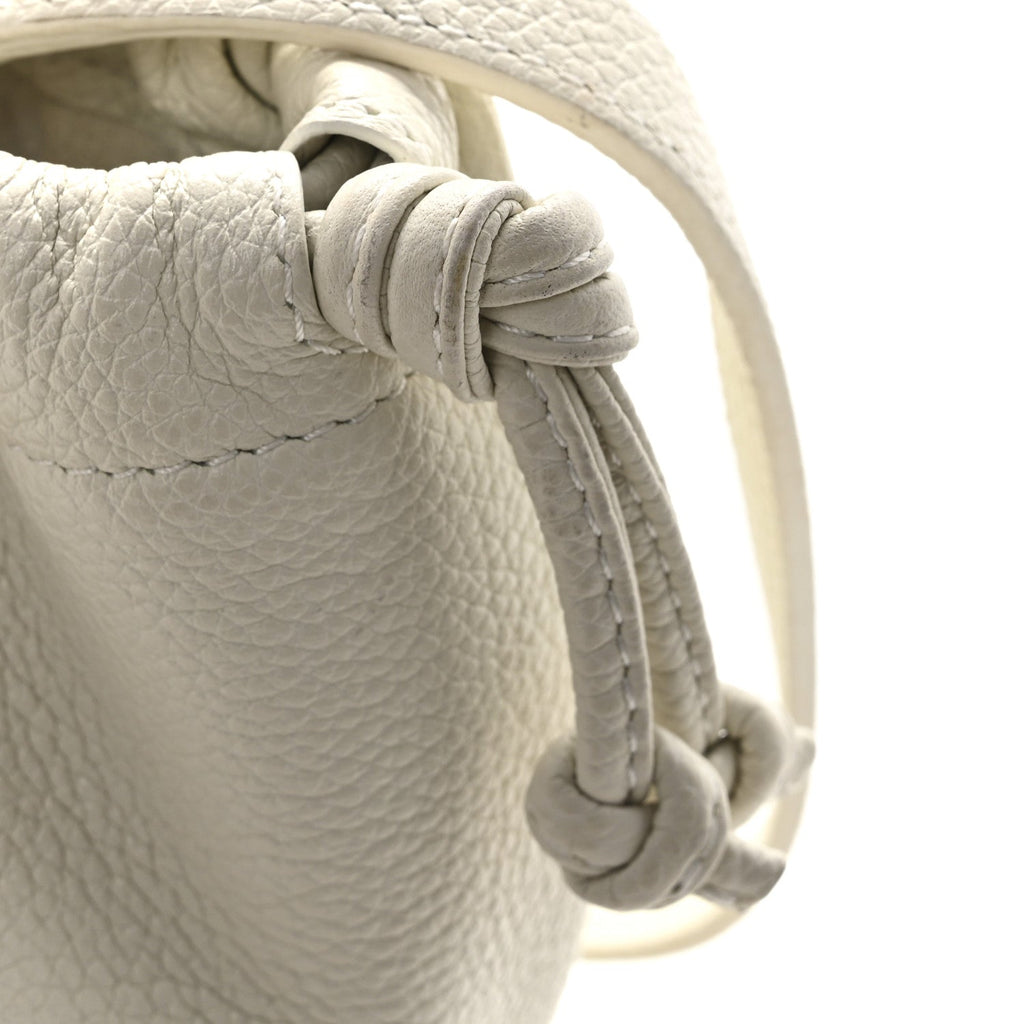 Calfskin Cuir Small Triomphe Cabas Drawstring White