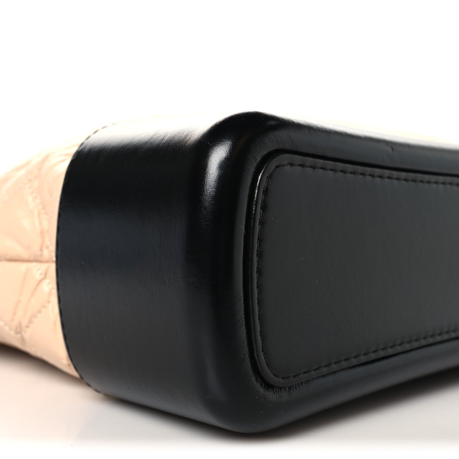 Aged Calfskin Quilted Medium Gabrielle Hobo Beige Black