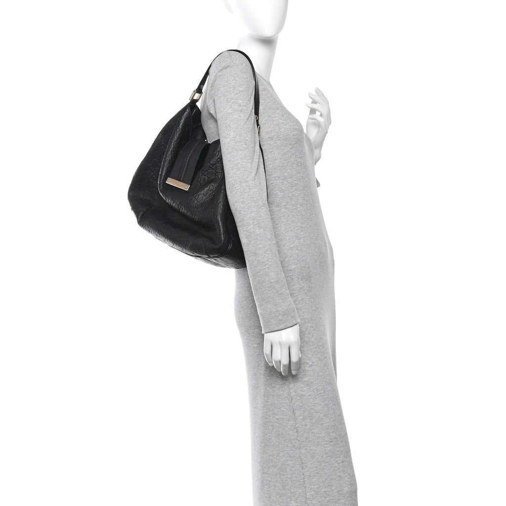 Guccissima Large New Ladies Web Hobo  Black
