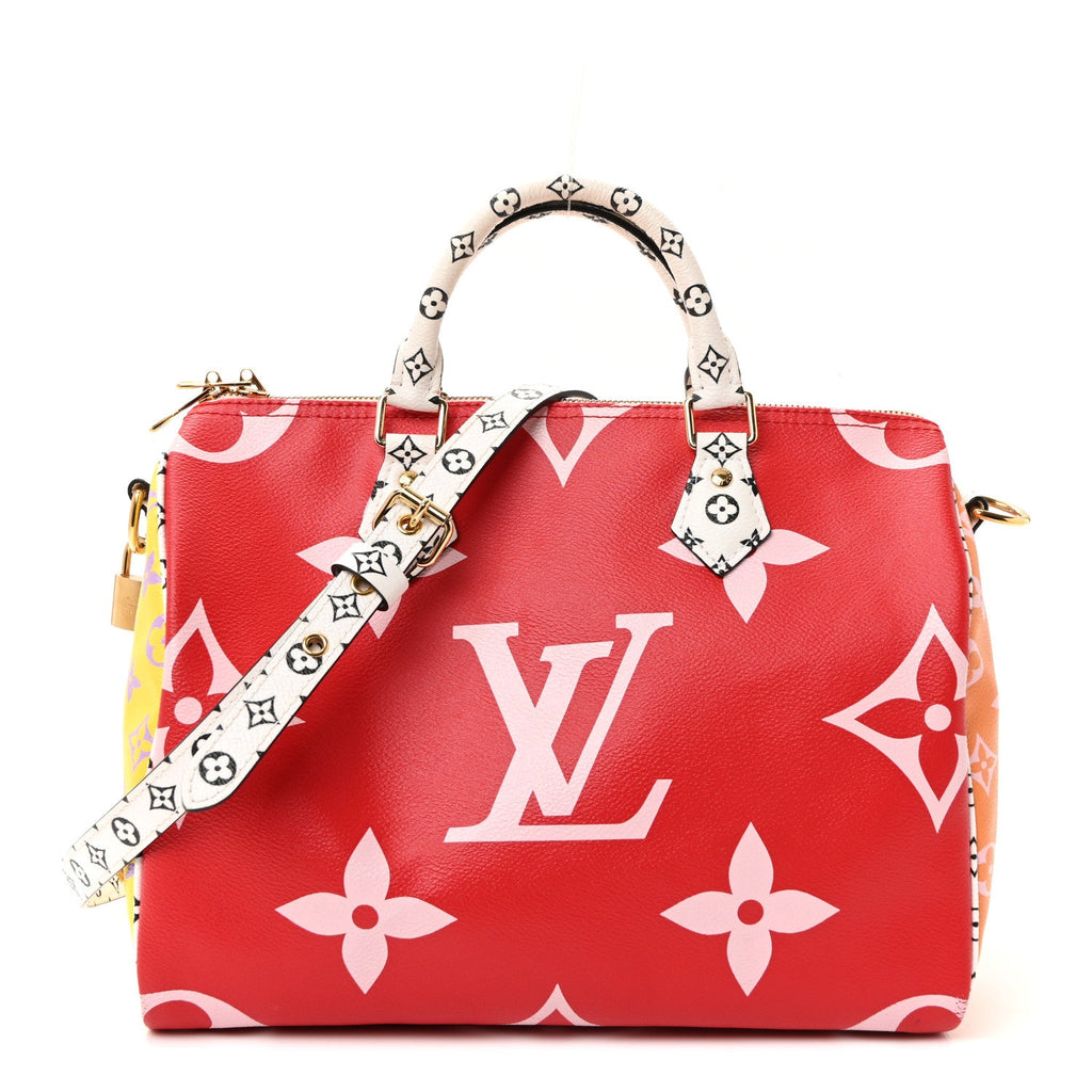 Monogram Giant Speedy Bandouliere 30 Rouge