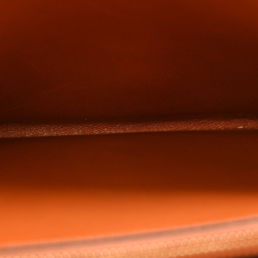 Calfskin Iconic Flap Wallet On Chain Clay Brown