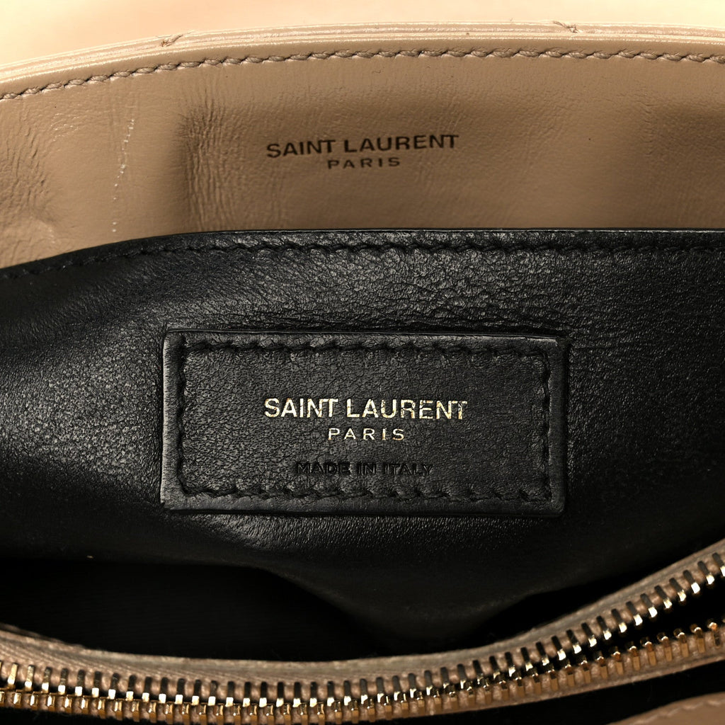 Calfskin Y Quilted Monogram Small Loulou Chain Satchel Dark Beige