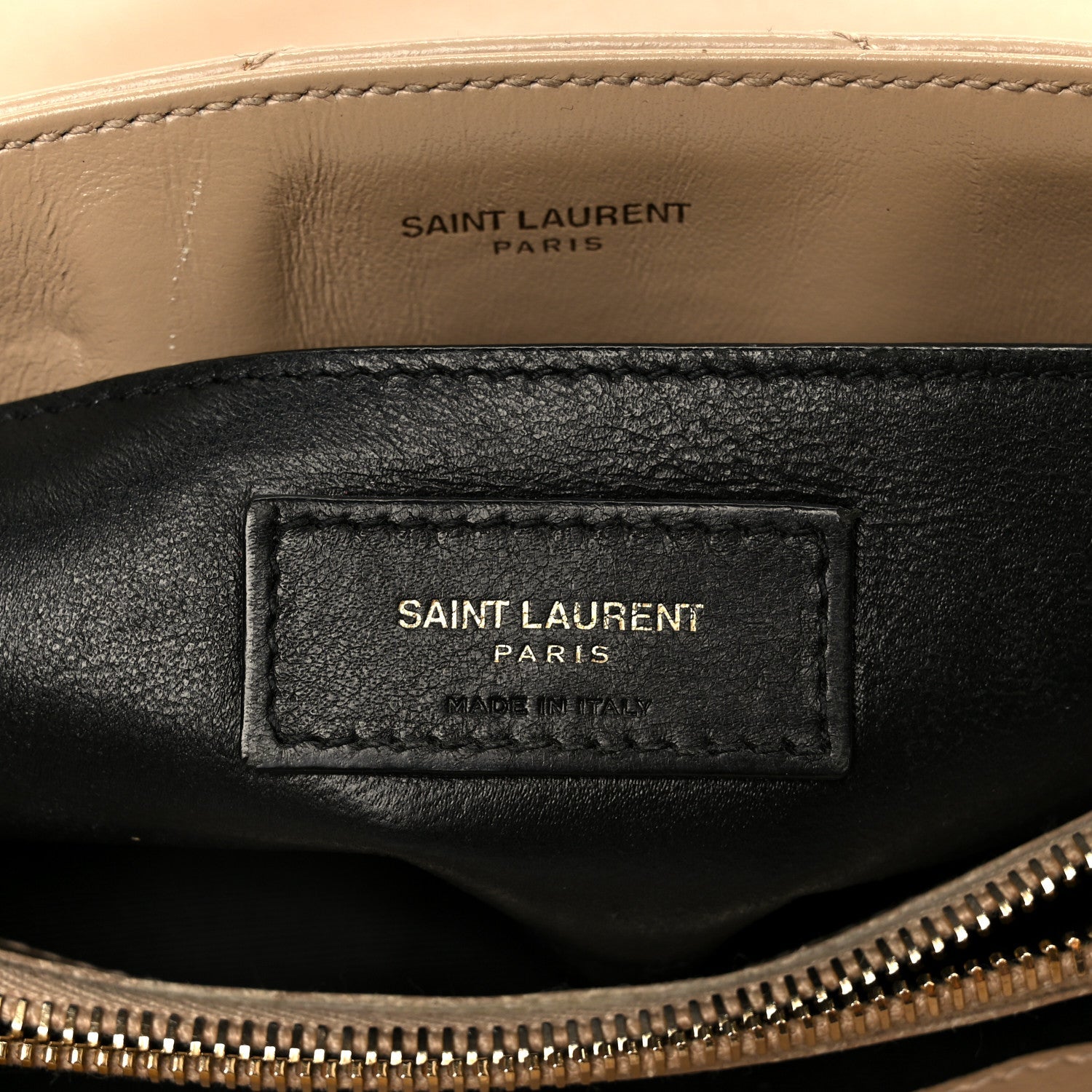 Calfskin Y Quilted Monogram Small Loulou Chain Satchel Dark Beige