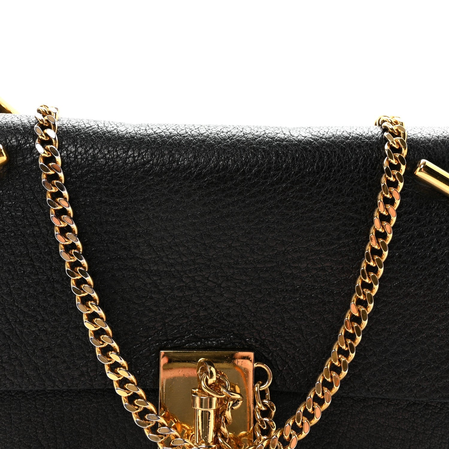 Grained Lambskin Mini Drew Shoulder Bag Black