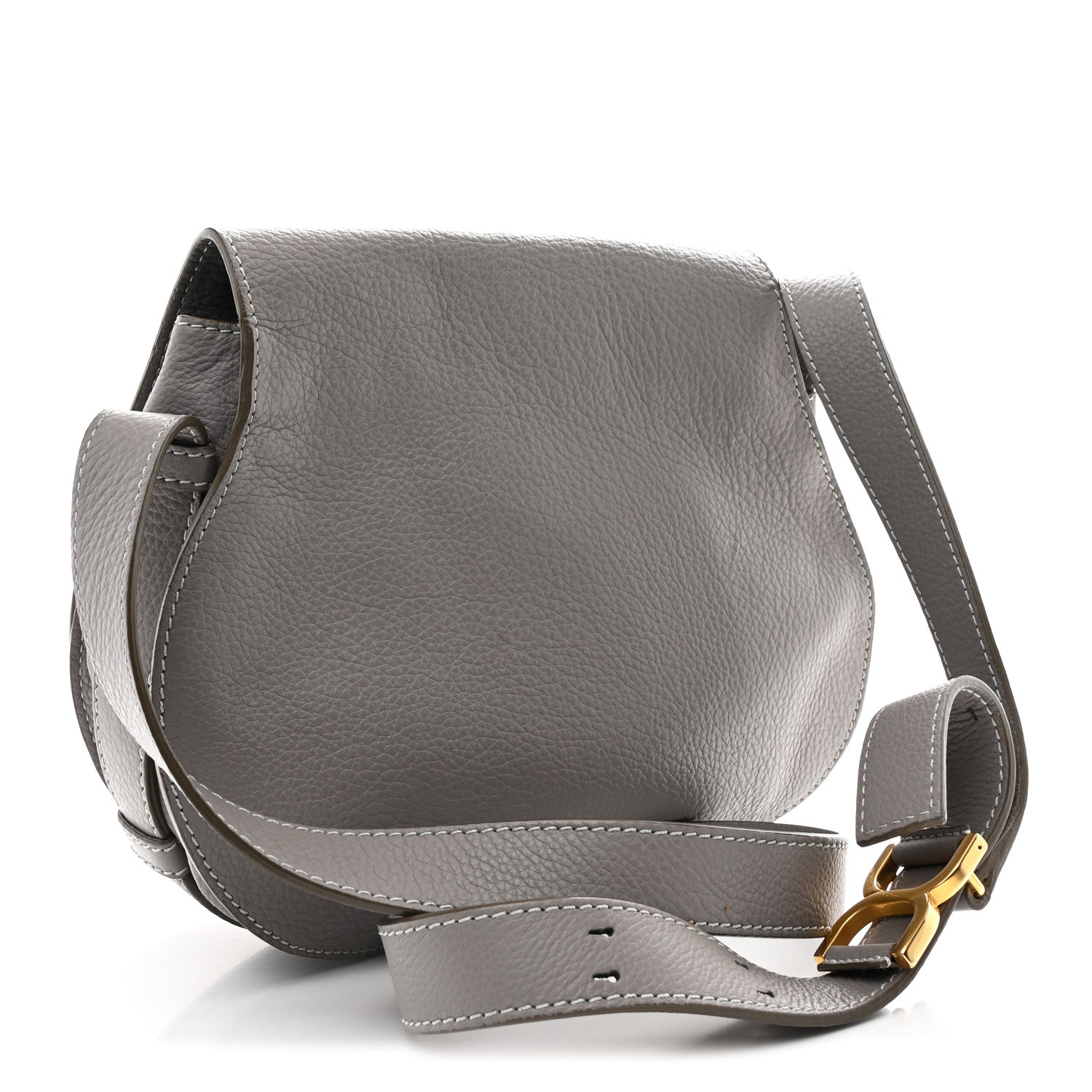 Calfskin Medium Marcie Round Crossbody Bag Cashmere Grey