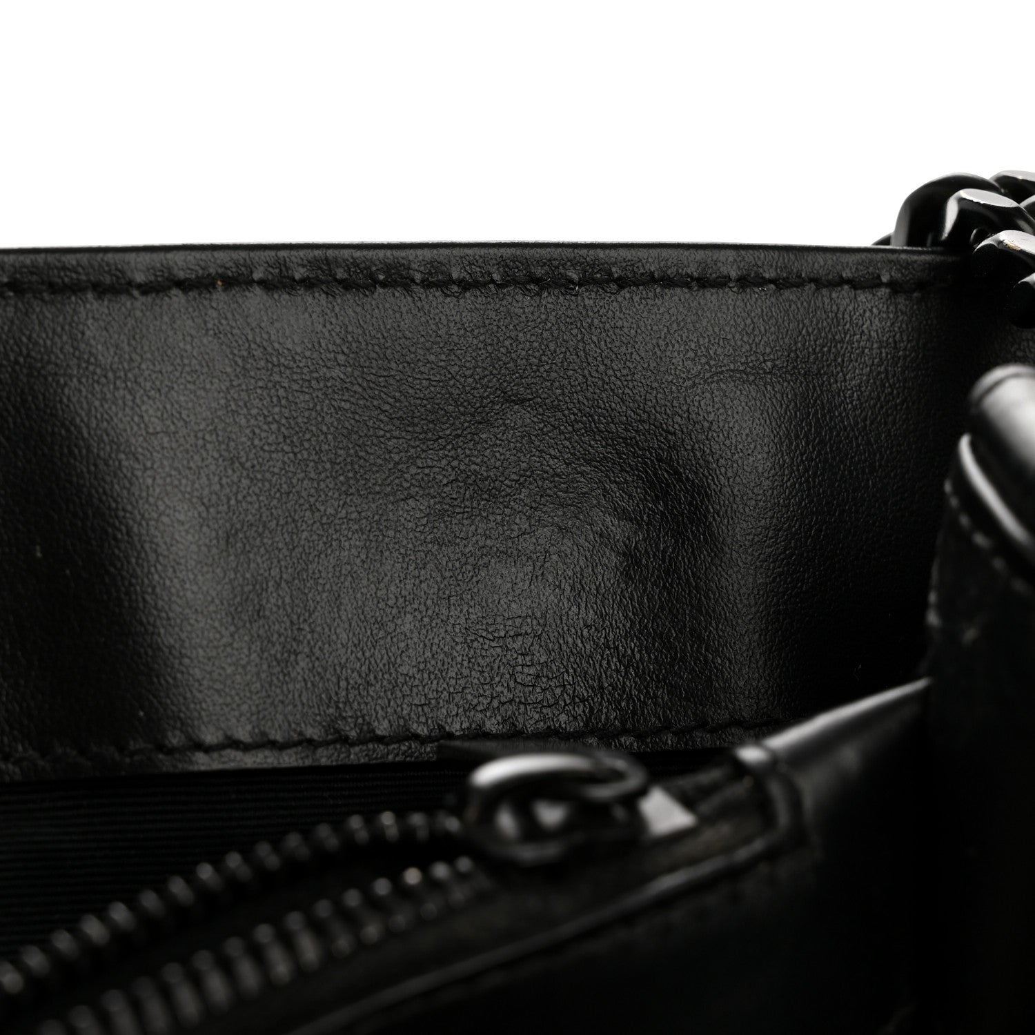 Calfskin Y Quilted Monogram Large Loulou Chain Satchel Black