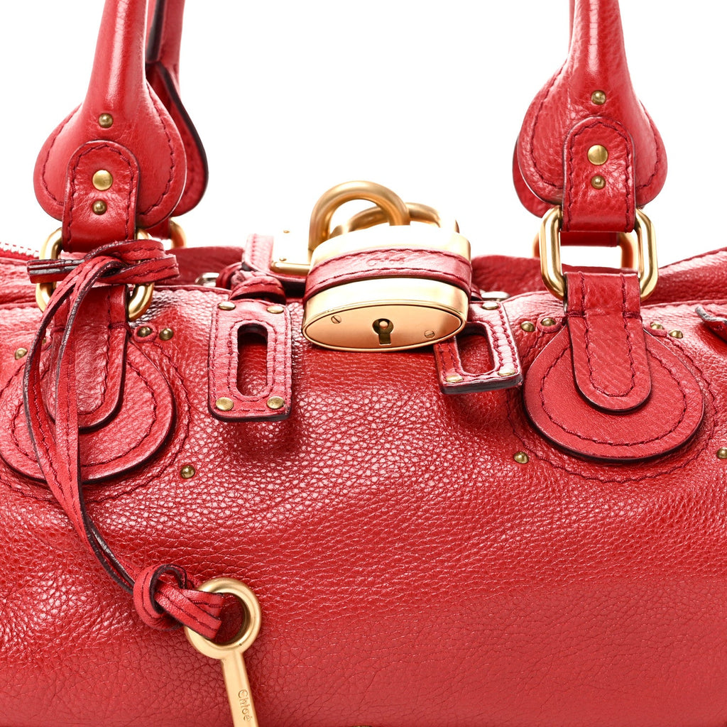 Calfskin Medium Paddington Satchel Red