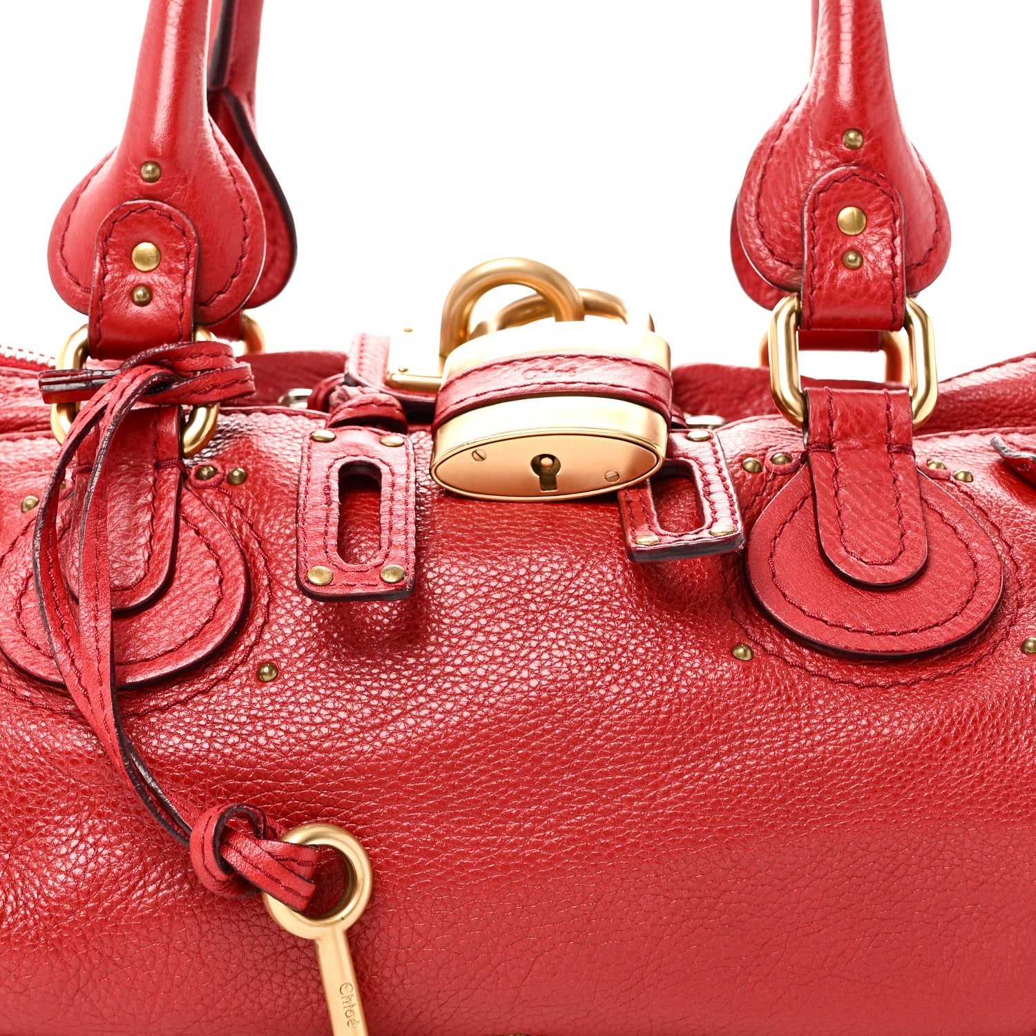 Calfskin Medium Paddington Satchel Red