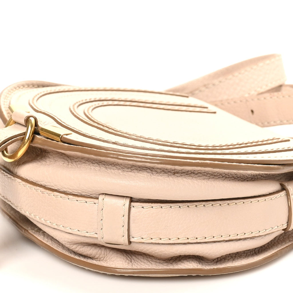 Calfskin Mini Marcie Round Crossbody Bag Root Beige