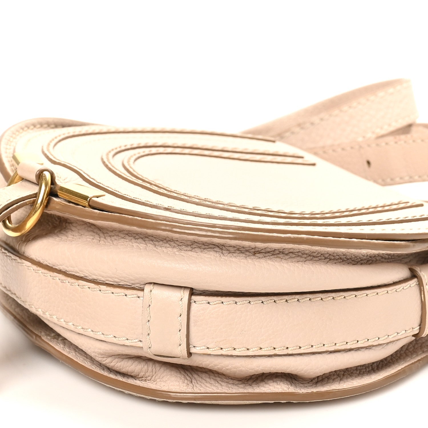 Calfskin Mini Marcie Round Crossbody Bag Root Beige