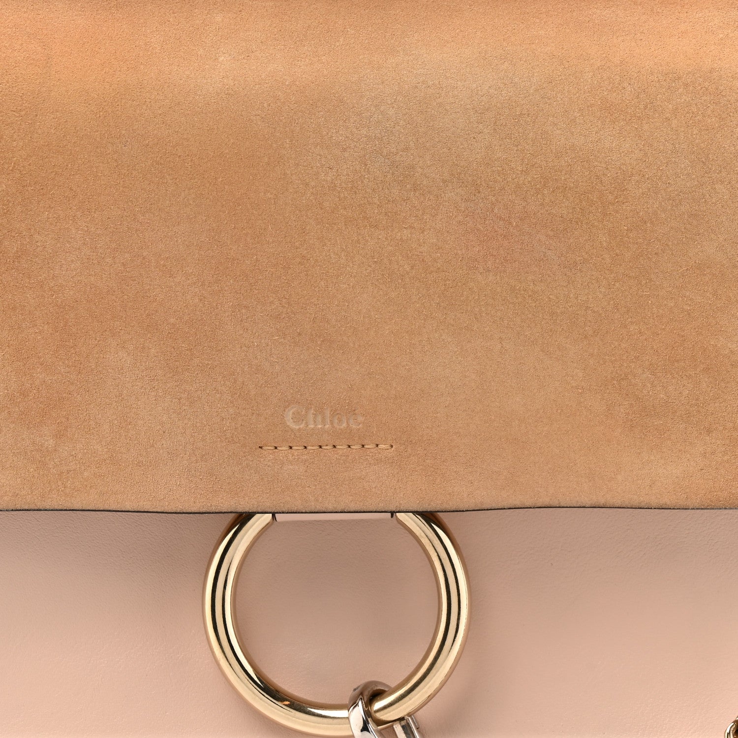 Calfskin Suede Medium Faye Shoulder Bag  Cement Pink