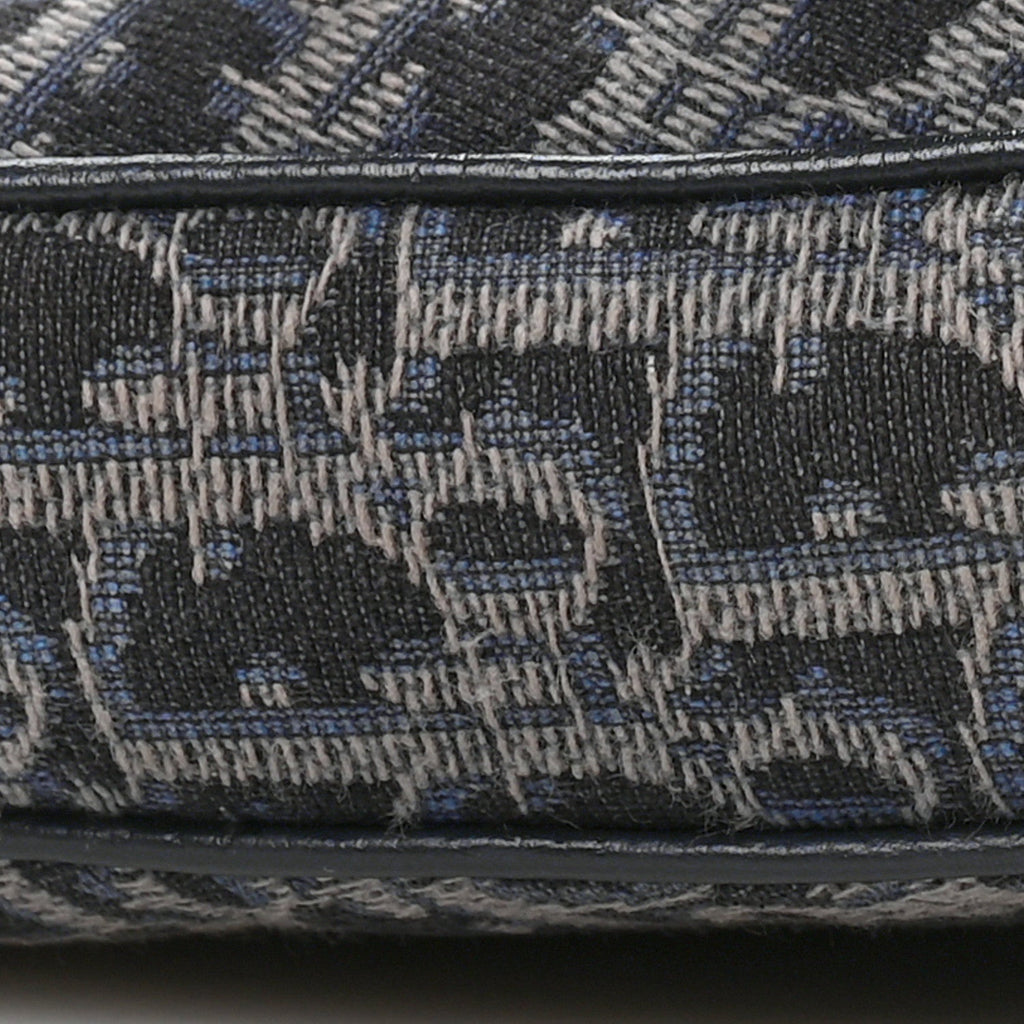 Oblique Mens Saddle Bag Black Blue