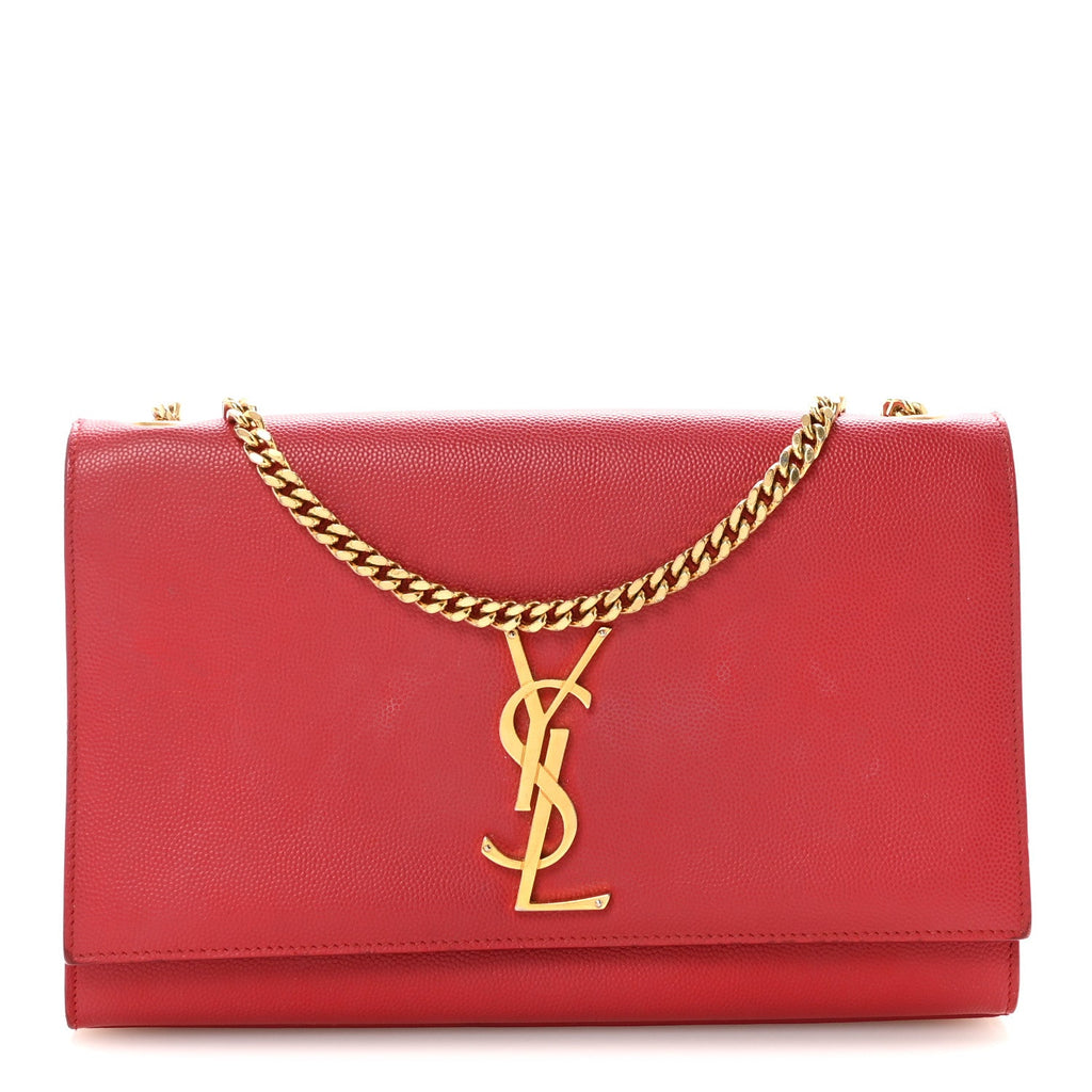 Grain De Poudre Medium Monogram Kate Satchel Red