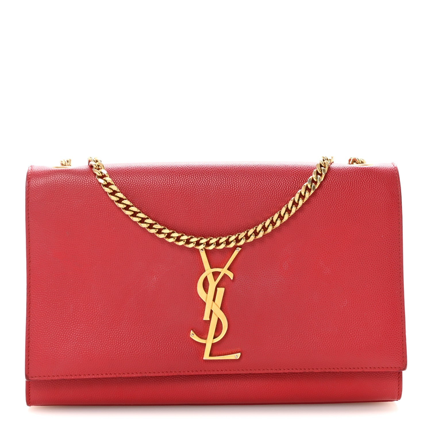 Grain De Poudre Medium Monogram Kate Satchel Red