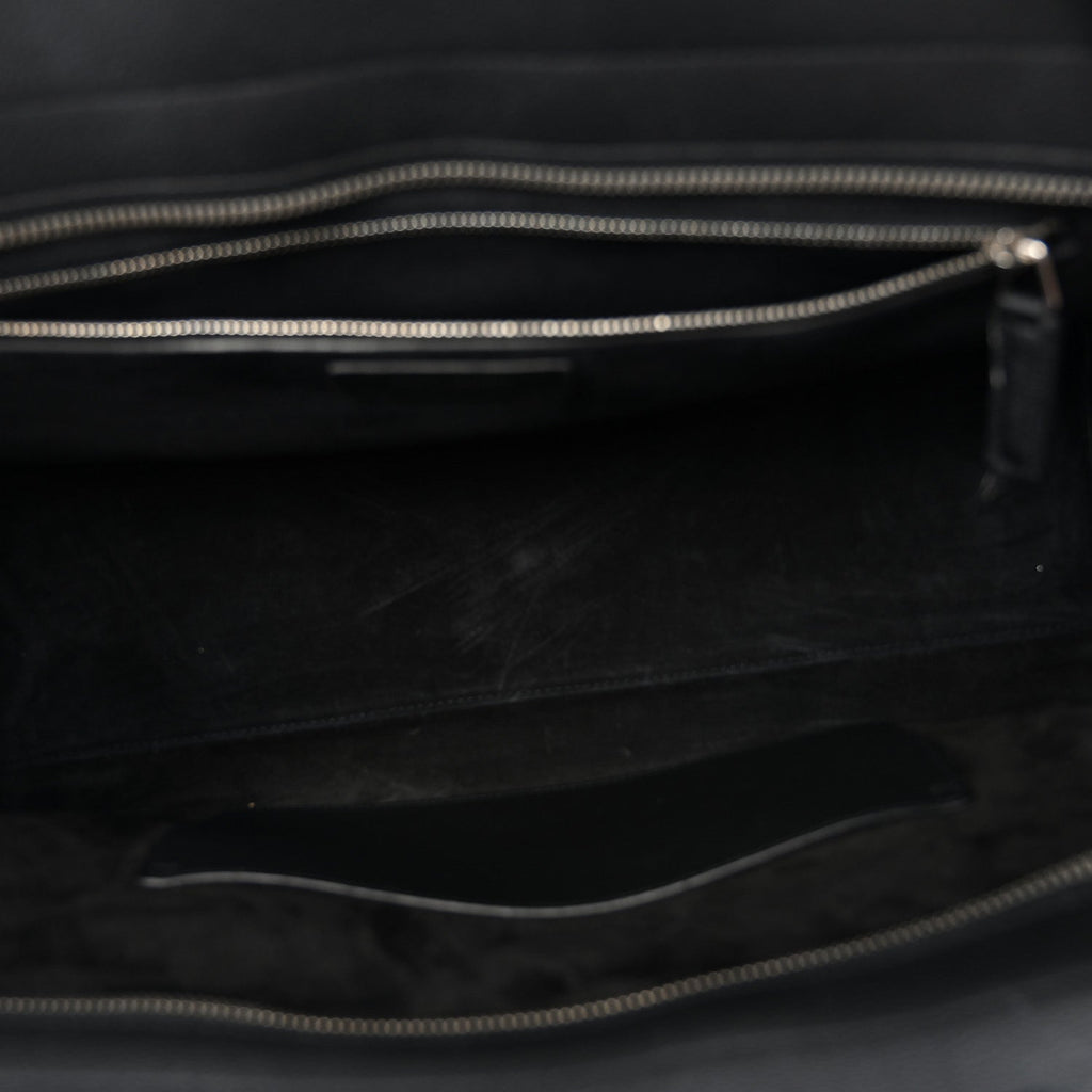 Grained Calfskin Medium Rive Gauche Cabas Black