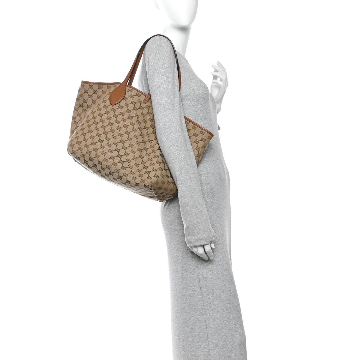Grained Calfskin Monogram Large Totissima Reversible Tote Brown