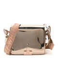Patent Mirror Binder Clip Bag Rose Gold