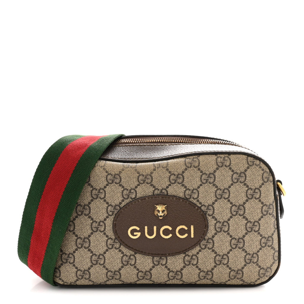 GG Supreme Monogram Web Neo Vintage Shoulder Bag Beige New Acero Crop