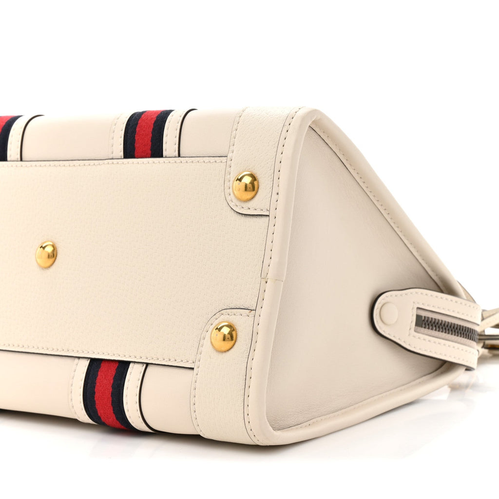 Koi Calfskin Medium Bauletto Duffle Top Handle Bag White