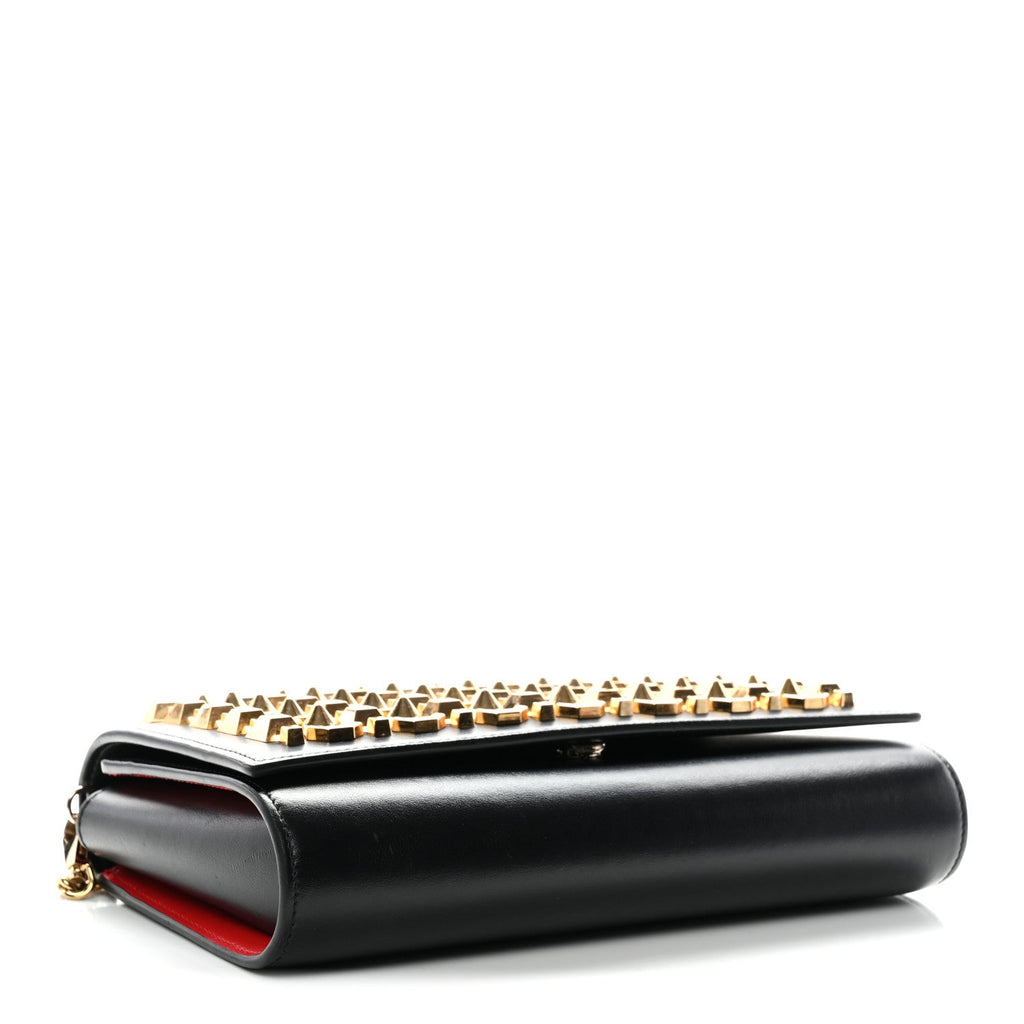 Calfskin Spikes Empire Paloma Clutch Black