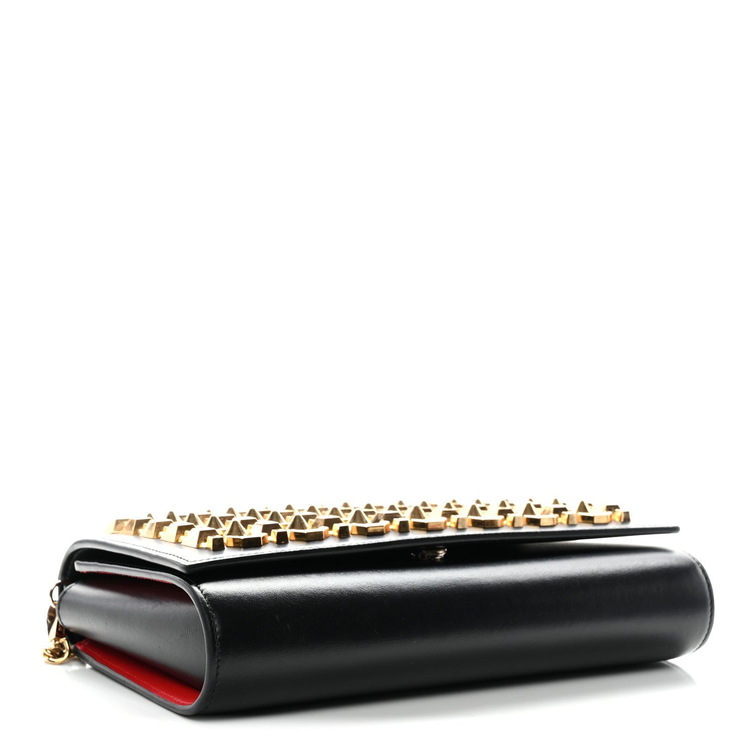 Calfskin Spikes Empire Paloma Clutch Black