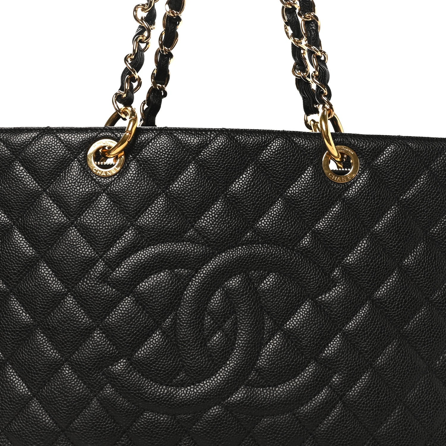 Caviar Quilted Grand Shopping Tote GST Black
