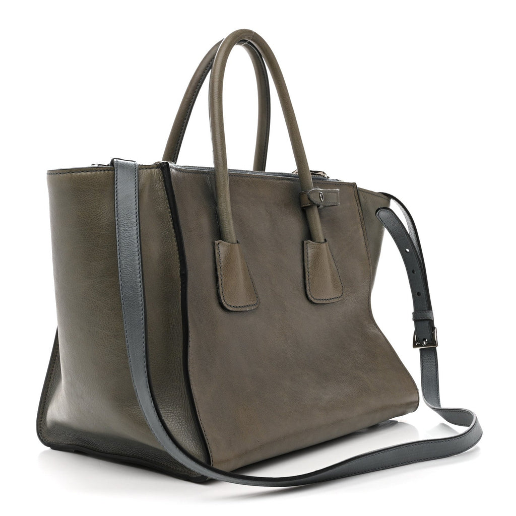 Glace Calf Twin Pocket Tote Marine