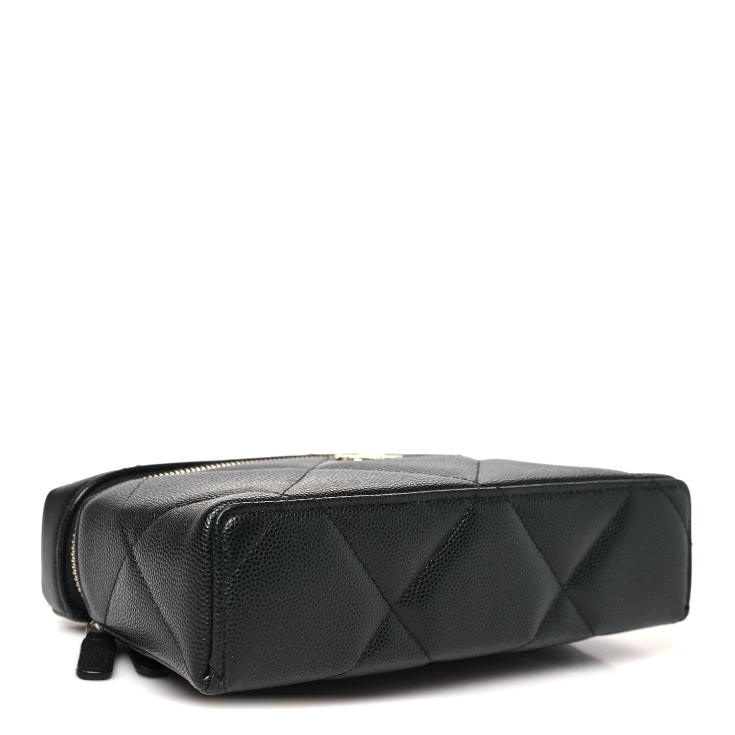 Caviar Quilted Top Handle Slim Vanity With Chain Black