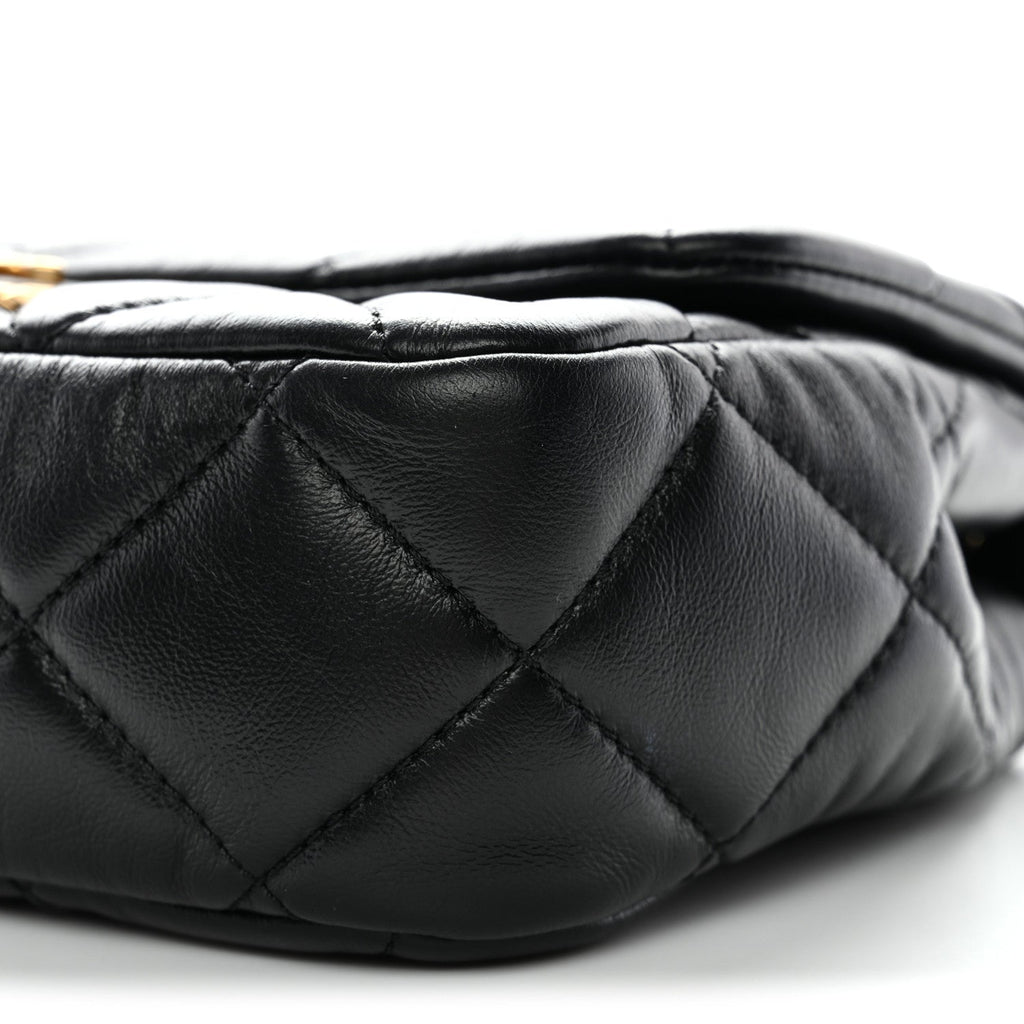 Lambskin Quilted Mini Flap Black
