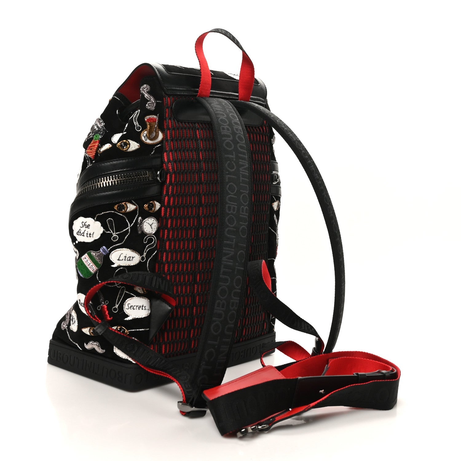 Suede Calfskin Weapons Explorafunk Backpack Black Multicolor
